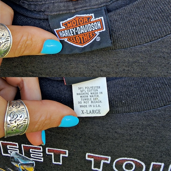 1989 3D Emblem Harley Davidson Tee. Street Tough. Sturgis 50th Anniversary edt. - Picture 5 of 5